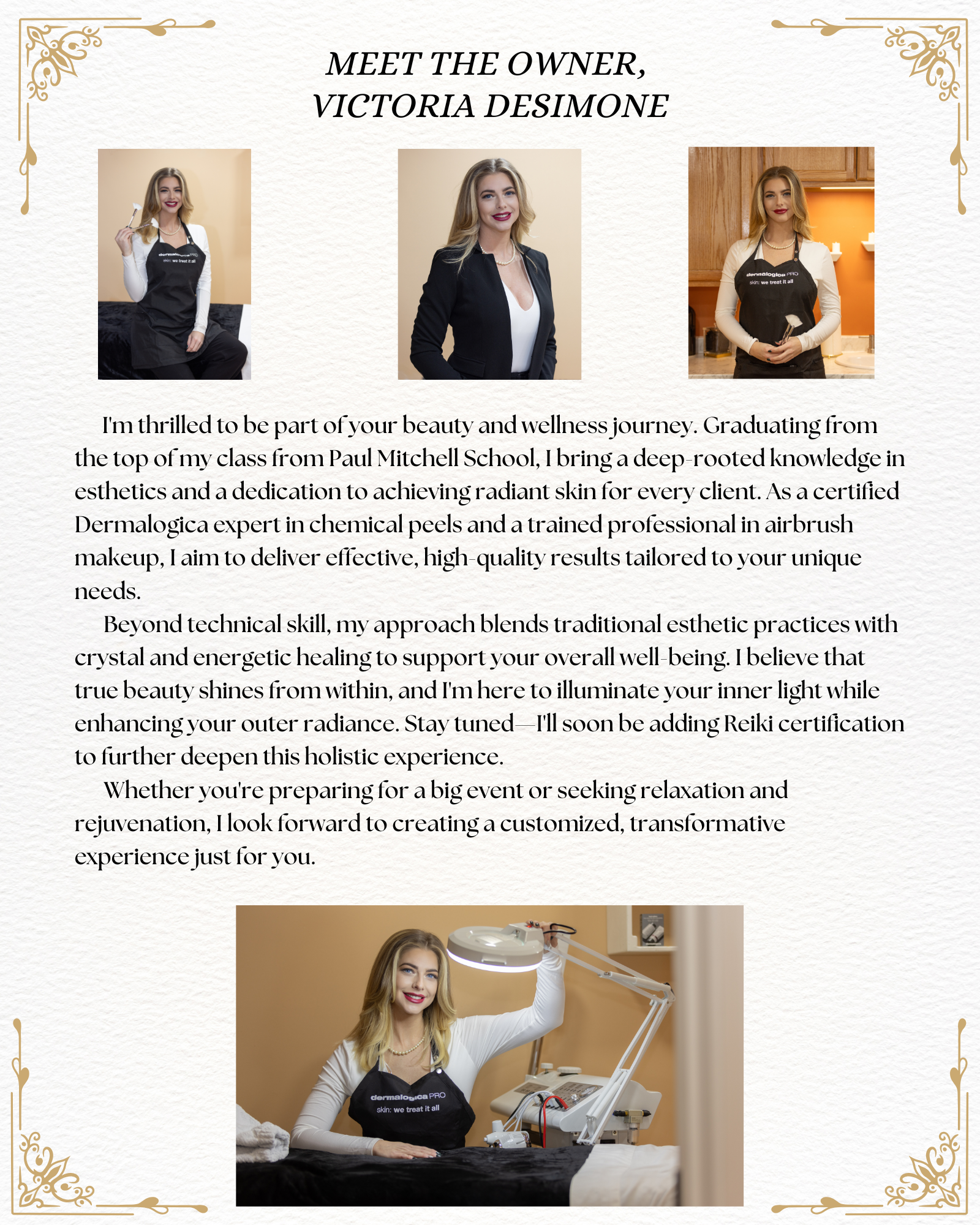 Victoria DeSimone, esthetician and makeup artist at Radiant Soul Beauty Spa Lincoln Rhode Island